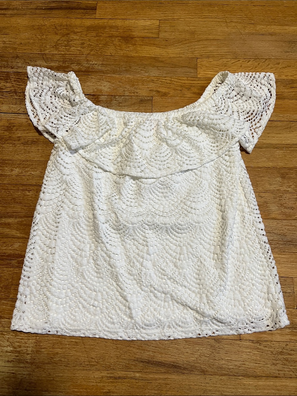 Lilly Pulitzer La Fortuna Top Lace Off the Shoulder White size medium